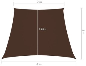 Πανί Σκίασης Τρίγωνο Καφέ 2/4 x 3 μ. από Ύφασμα Oxford - Καφέ