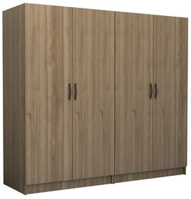 Megapap Ντουλάπα Ρούχων Victoria Τετράφυλλη Καρυδί 200x60x181εκ.
