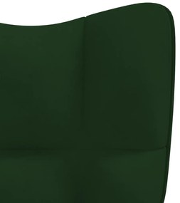 vidaXL Πολυθρόνα Relax Σκούρο Πράσινο Βελούδινη
