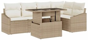 vidaXL Σετ Καναπέ Κήπου 6 pcs μπεζ και κρεμ 100 x 55 x 73 εκ