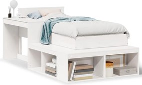 vidaXL Σκελετός Κρεβ. Χωρίς Στρώμα Λευκό 75x190 εκ Μασίφ Πεύκο