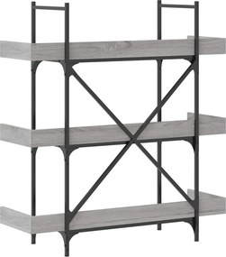 vidaXL Βιβλιοθήκη 3 Επιπέδων Γκρι Sonoma 100x33x108,5εκ. Επεξεργ. Ξύλο