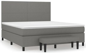 vidaXL Κρεβάτι Boxspring με Στρώμα Σκούρο Γκρι 160x200 εκ Υφασμάτινο