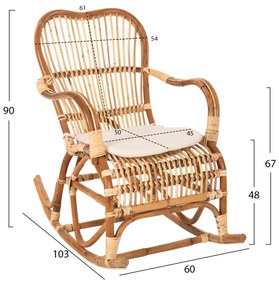 ΚΟΥΝΙΣΤΗ ΠΟΛΥΘΡΟΝΑ ΜΕ ΜΑΞΙΛΑΡΙ SANTA FE RATTAN  60x103x90Υ εκ.