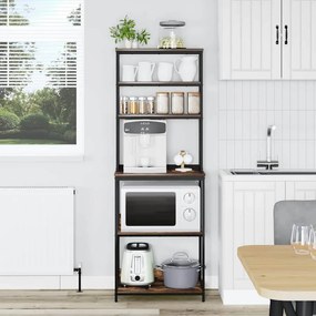 vidaXL Ράφι Κουζίνας 5 επιπέδων 60 x 40 x 168 εκ Επεξεργασμένο Ξύλο