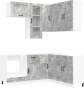 vidaXL Μονάδα κουζίνας KALMAR 8 pcs Γκρι Σκυροδέματος