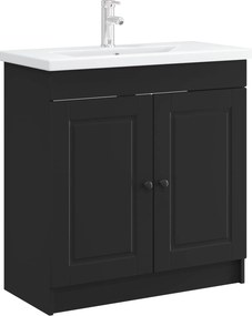 vidaXL Ντουλάπι κάτω από τον νιπτήρα Μαύρο 56 x 37,5 x 81 εκ