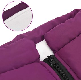 vidaXL παλτό σκύλου με ιμάντα αδιάβροχο αντανακλαστικό μοβ L44