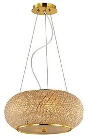 Φωτιστικό κρεμαστό PASHA SP6 κρυστάλλινο Φ45 Ideal Lux-82172-Χρυσό 82172