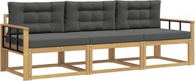 vidaXL Σειρά Καναπέ Εξωτερικού 3 pcs Άσπρο και Ανθρακί Πολυεστέρας