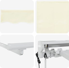 vidaXL Ηλεκτρικό Αναδιπλούμενο Σκίαστρο Κρεμ 5 x 3,5 μ