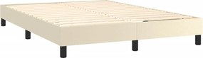 vidaXL Κρεβάτι Boxspring με Στρώμα Κρεμ 140x200εκ. από Συνθετικό Δέρμα