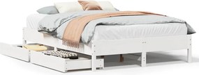 vidaXL Σκελετός Κρεβ. Χωρίς Στρώμα Λευκό 140x200 εκ Μασίφ Πεύκο