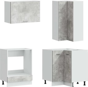 vidaXL Μονάδα κουζίνας LYON 8 pcs Γκρι Σκυροδέματος Επεξεργασμένο Ξύλο