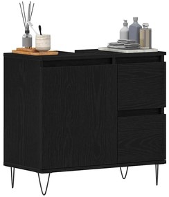 vidaXL Ντουλάπι Νιπτήρα Μαύρη Οξυά 65 x 33 x 60 εκ Επεξεργασμένο ξύλο