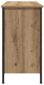 vidaXL Ντουλάπα Τηλεόρασης Μαύρη Δρυς 101x35x65 εκ. Κατασκευασμένο από ξύλο και ατσάλι