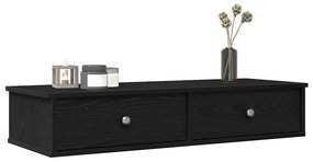 Ράφι τοίχου με συρτάρια Μαύρο 100x37,5x19 cm Ξύλινη κατασκευή - Μαύρο