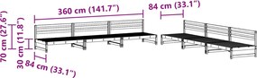 vidaXL Σετ Ξαπλώστρας Κήπου 6 pcs Κερωμένο Καφέ Στερεό πεύκο