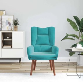 vidaXL Πολυθρόνα Τιρκουάζ 63 x 67 x 94 εκ. Βελούδο