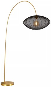 Φωτιστικό Επιδαπέδιο Lucide 03747-60-30 CORINA Μαύρο Ματ (Black Mat)|Χρυσό Χρώμα (Gold Coloured)