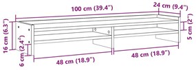 Βάση Οθόνης Μαύρη 100x24x16 εκ. από Επεξεργασμένο Ξύλο - Μαύρο