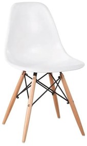Καρέκλα Art Wood ΕΜ123,1W White 46x52x82cm Σετ 4τμχ Wood, Polypropylene