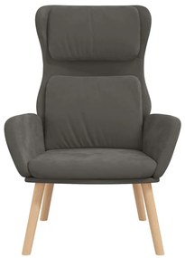 vidaXL Πολυθρόνα Relax Σκούρο Γκρι Βελούδινη