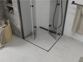 Mexen Lima Διπλή καμπίνα ντους αναδιπλούμενη 90 x 90 cm, διαφανής, μαύρη