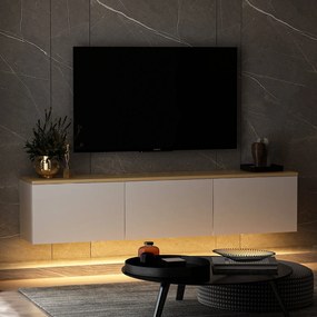 Έπιπλο Τηλεόρασης Λευκό / Δρυς NEON 160x32x35