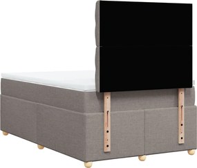 vidaXL Κρεβάτι Boxspring με Στρώμα Taupe 120x200 εκ. Υφασμάτινο