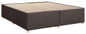 VidaXL Κρεβάτι Boxspring με Στρώμα Σκούρο Καφέ 200x200 εκ. Υφασμάτινο