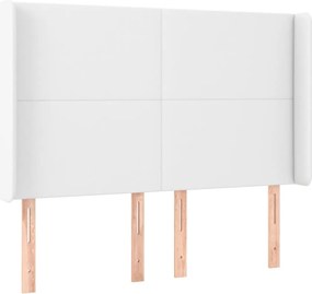 vidaXL Κρεβάτι Boxspring με Στρώμα &amp; LED Λευκό 140x190 εκ. Συνθ. Δέρμα