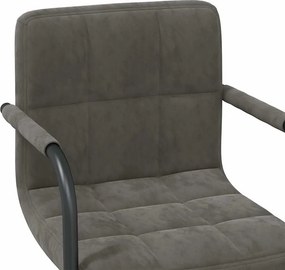 VidaXL Καρέκλα Τραπεζαρίας Σκούρο Γκρι Βελούδινη