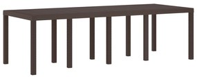 vidaXL Τραπέζι Κήπου Καφέ 250x100x73 cm Πολυ Ράτταν