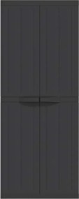 vidaXL Ντουλάπι Αποθ. Εξ. Χώρου Μαύρο 65x37x165εκ. Πολυπροπυλένιο