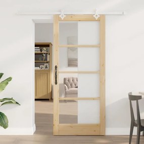 vidaXL Συρόμενη Πόρτα  με Εξαρτήματα 86x198.5 εκ. Μασίφ Ξύλο Πεύκου
