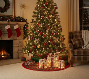 Σετ rattan gift box red &amp; black bow