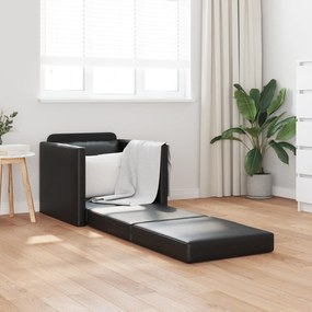 vidaXL Πολυθρόνα-Καναπές 2 σε 1 Μαύρη 74x77x81 εκ. από Τεχνητό Δέρμα