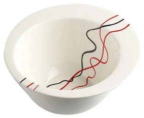 Σαλατιέρα Ασύμμετρη Πορσελάνινη Boh323 Φ20cm Red Black Espiel Small Porcelain