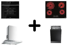 Teka HLB 849 Φούρνος άνω Πάγκου +TT 6420 Κεραμική Εστία+DSJ 680 Καμινάδα τοίχου+DFI 74960 Πλυντήριο π.