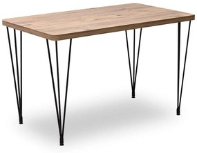 Τραπέζι Roger 0212182 120x70x75cm Natural-Black Mdf,Μέταλλο