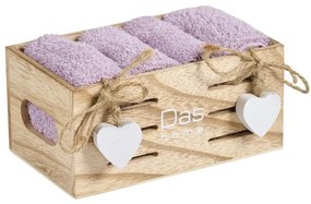 Πετσέτες Σε Καλαθάκι Soft 4007 (Σετ 4τμχ) Lilac Das Home Towels Set 30x30cm 100% Βαμβάκι