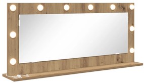 vidaXL Καθρέφτης Vanity  με φώτα LED Artisan Oak 100x45x18 εκ.