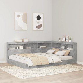 vidaXL Κεφαλάρι Αποθήκης Γκρι σκυροδέματος 135 cm Επεξεργασμένο ξύλο