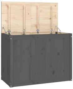 vidaXL Καλάθι Ρούχων Γκρι 88,5x44x66 εκ. από Μασίφ Ξύλο Πεύκου