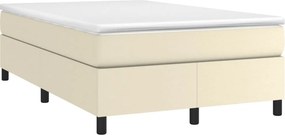 vidaXL Κρεβάτι Boxspring με Στρώμα Κρεμ 120x200εκ. από Συνθετικό Δέρμα