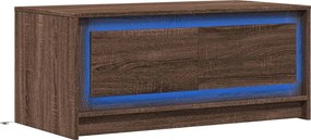 vidaXL Τραπεζάκι Σαλονιού με Φώτα LED Καφέ Δρυς Επεξ. Ξύλο