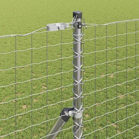 vidaXL Στύλος Περιφράξεων 12 pcs Ασημί Ατσάλι με Επικάλυψη Πούδρας