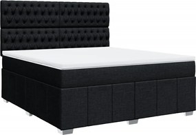 vidaXL Κρεβάτι Boxspring με Στρώμα Μαύρο 180x200 εκ. Υφασμάτινο