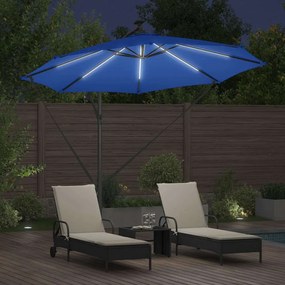 vidaXL Ομπρέλα Cantilever Banana Αζούρ μπλε 294 x 294 x 248 cm